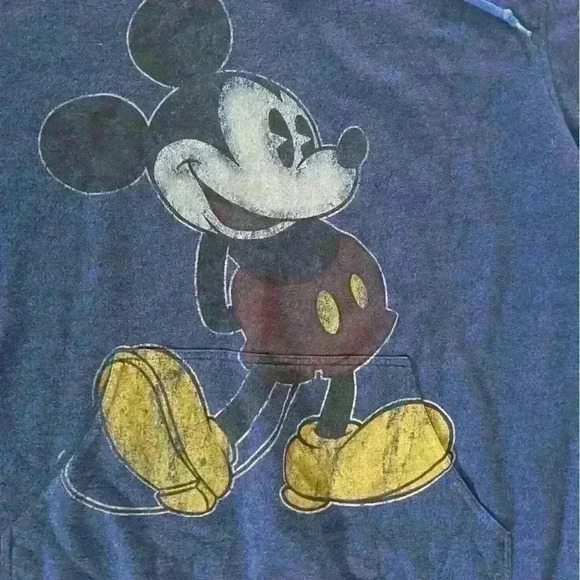 Disney Parks Official Mickey Mouse Hoodie Size XXL Blue Distressed Mickey - Picture 5 of 8